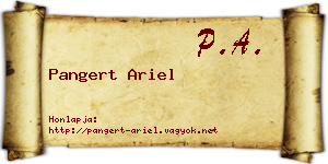 Pangert Ariel névjegykártya